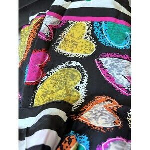 Valentines Silk Scarf by Actress Designer LINDA DANO Hearts Print